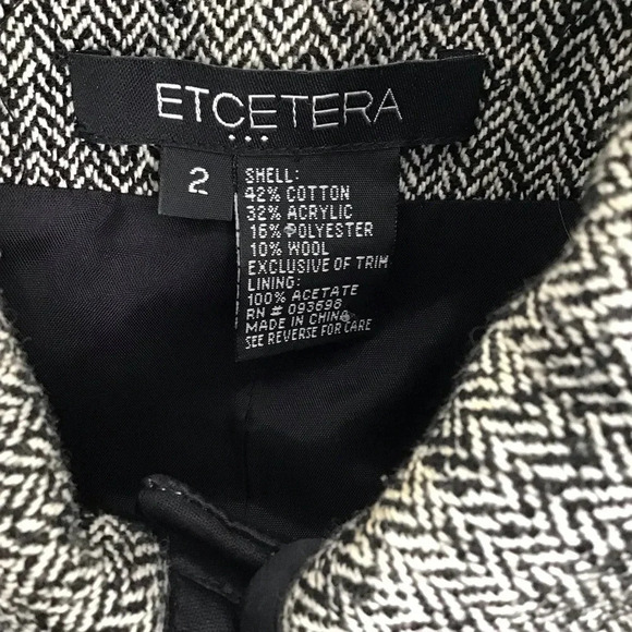 Etcetera Women’s Tweed Wool Blend Belted Blazer Jacket Size 2 - Picture 8 of 9